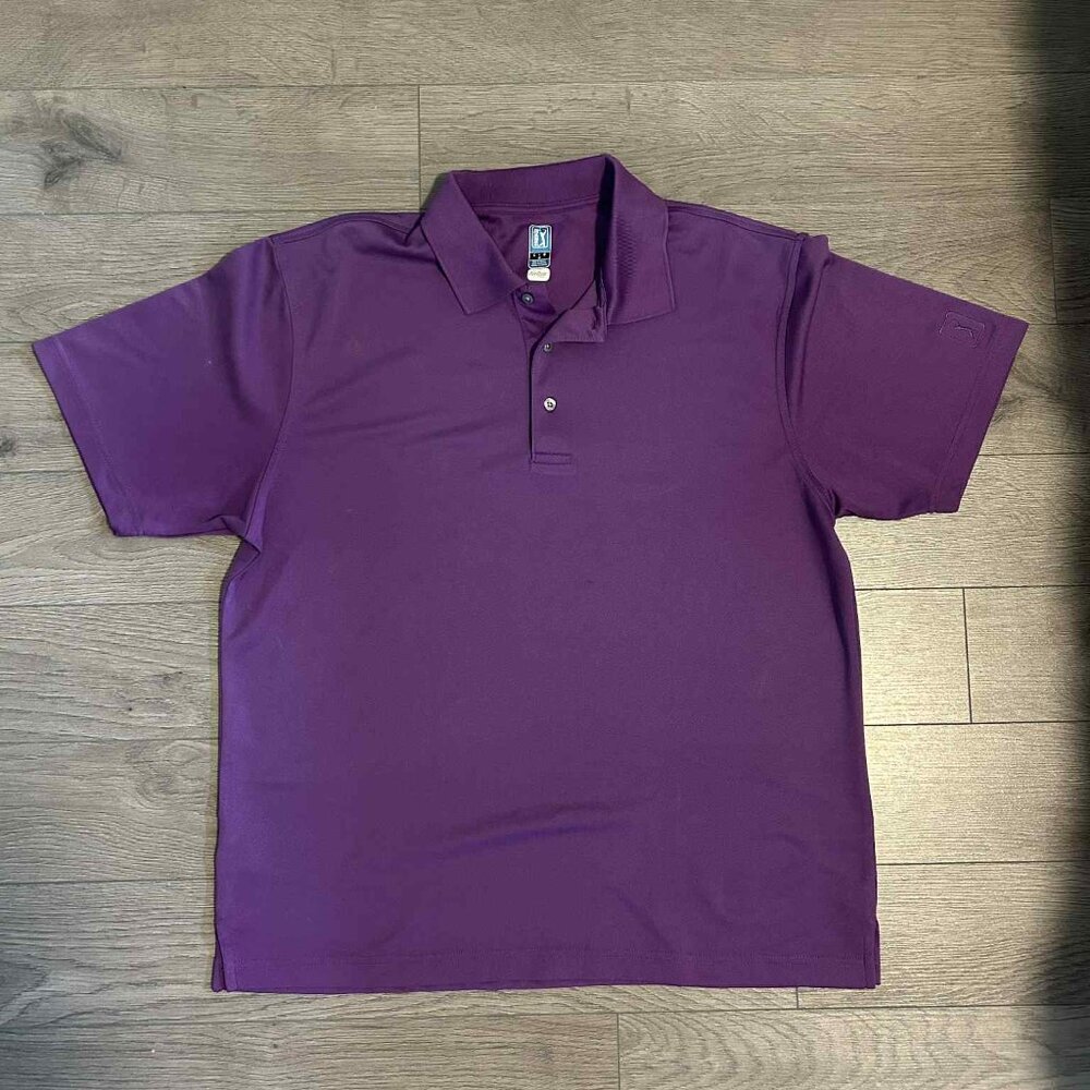 PGA Tour Purple Golf Polo Shirt - Size Large